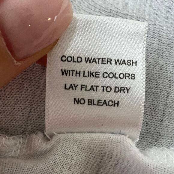 LNA White Cotton Crisscross Split V-Neck Short Sleeve Casual T-Shirt Top Size S - Picture 8 of 8